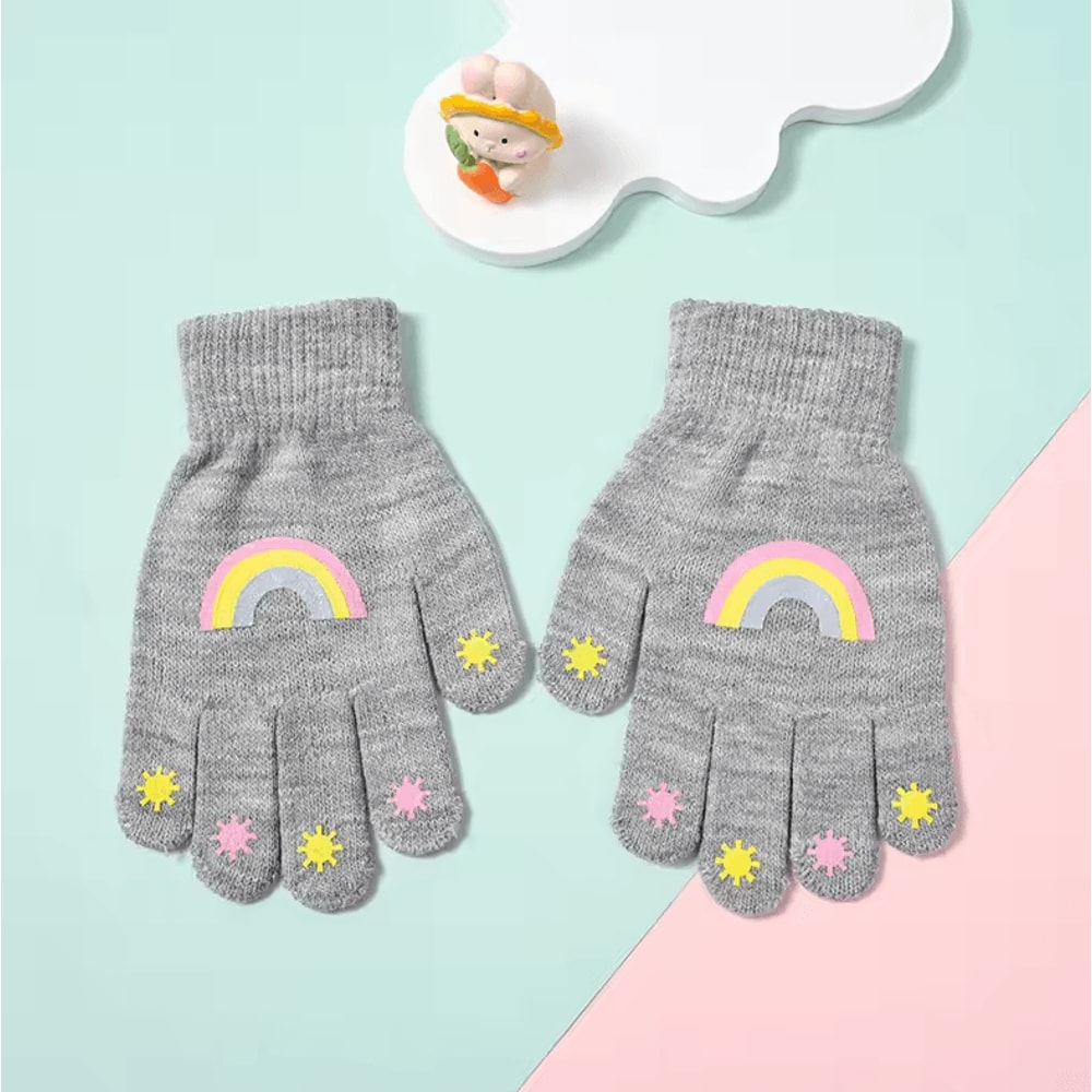SnugglePaw Kids Knitted Gloves Cute Cartoon Animal Winter Gloves For Boys Girls 1