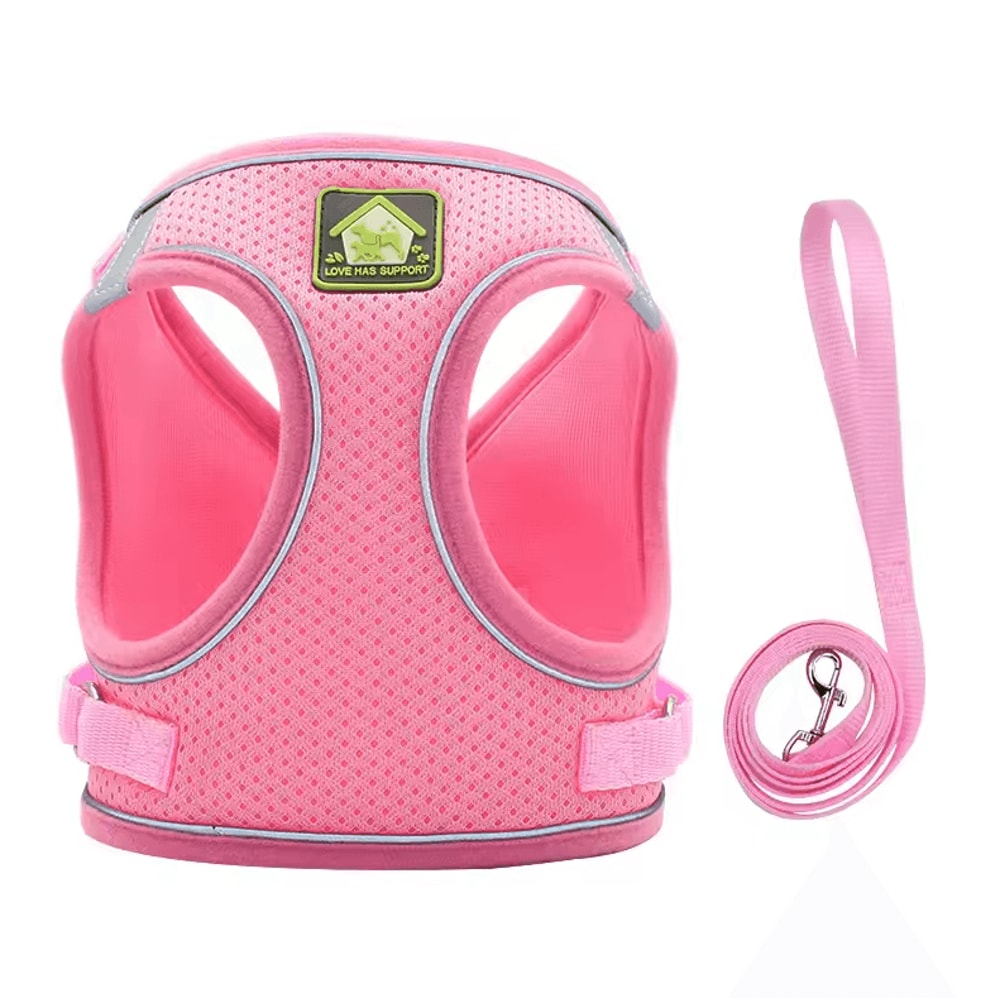 ComfortFit Reflective Dog Harness Set Breathable Vest Leash For Small Medium Pets 2