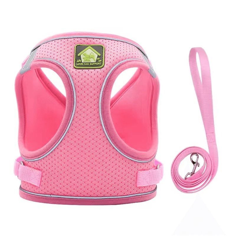 ComfortFit Reflective Dog Harness Set Breathable Vest Leash For Small Medium Pets 2