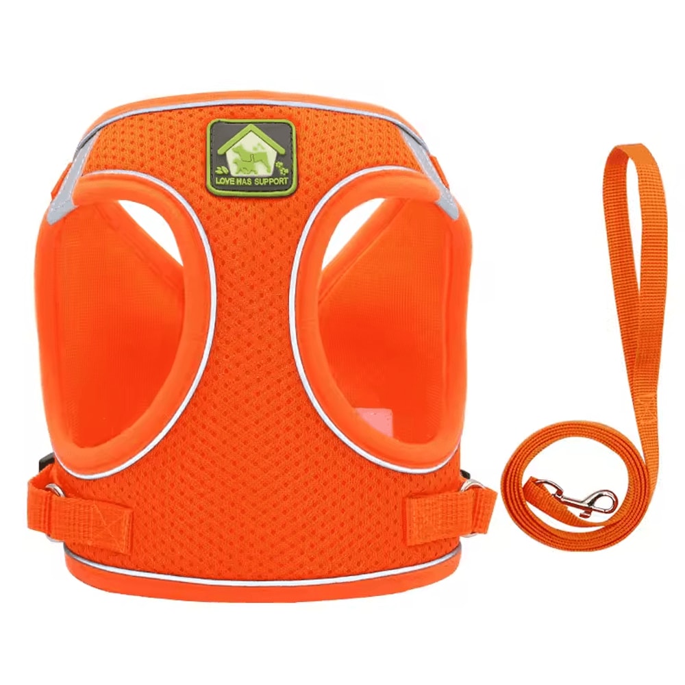 ComfortFit Reflective Dog Harness Set Breathable Vest Leash For Small Medium Pets 3