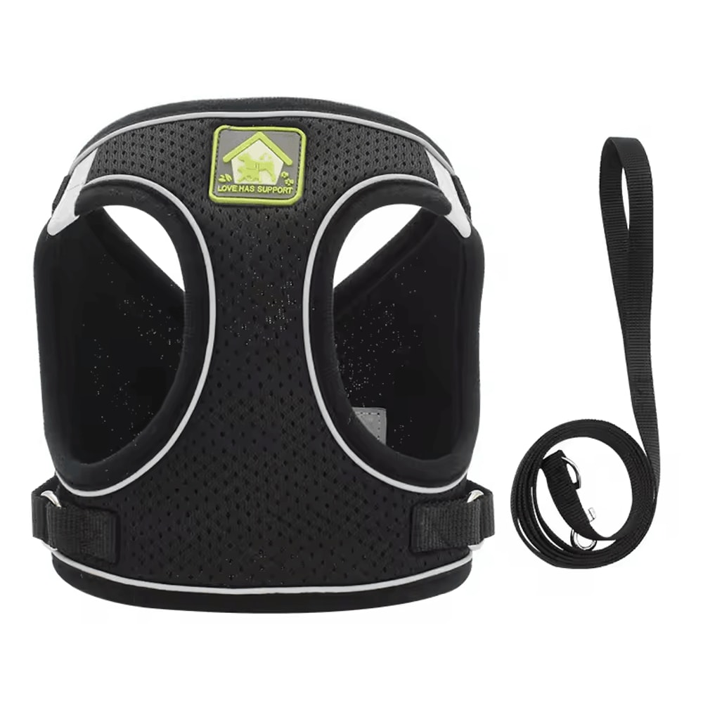 ComfortFit Reflective Dog Harness Set Breathable Vest Leash For Small Medium Pets 4