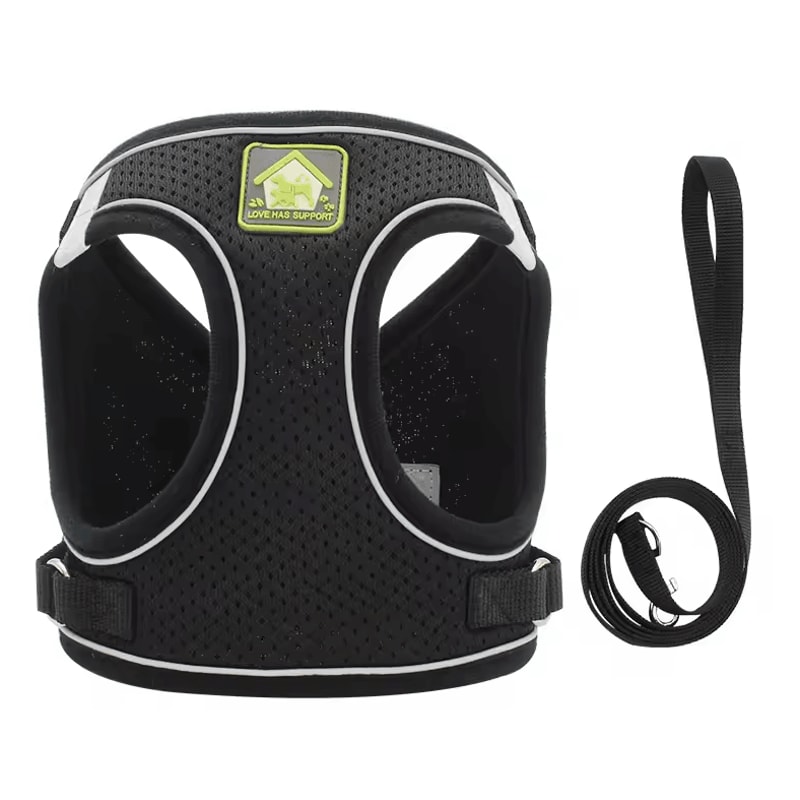 ComfortFit Reflective Dog Harness Set Breathable Vest Leash For Small Medium Pets 4