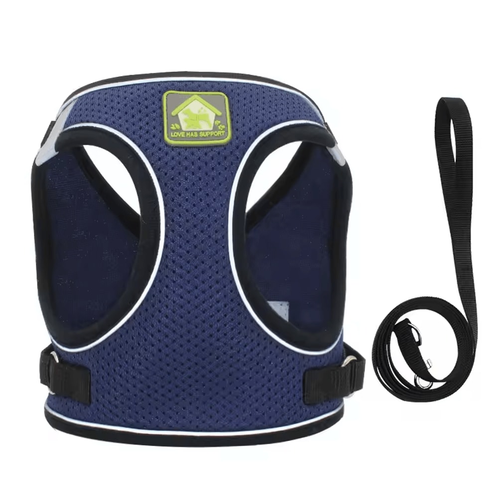 ComfortFit Reflective Dog Harness Set Breathable Vest Leash For Small Medium Pets 5