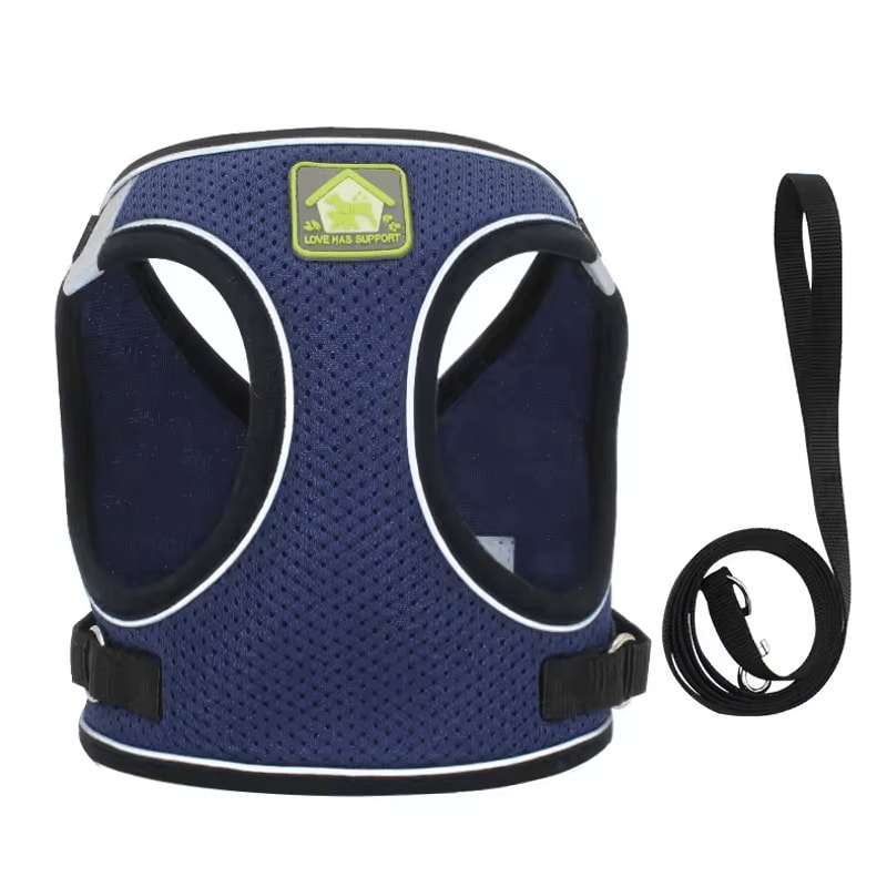 ComfortFit Reflective Dog Harness Set Breathable Vest Leash For Small Medium Pets 5