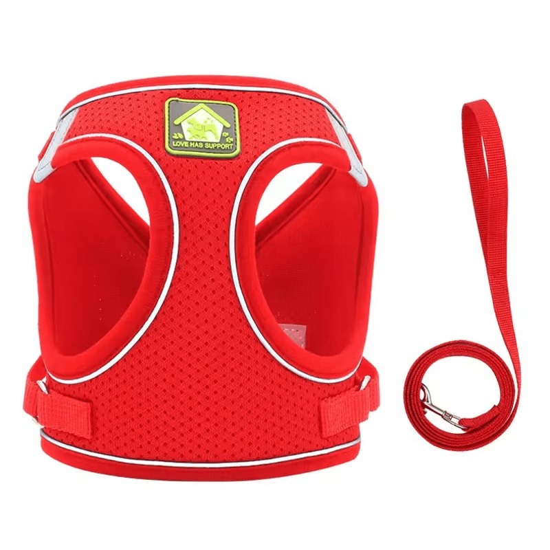 ComfortFit Reflective Dog Harness Set Breathable Vest Leash For Small Medium Pets 6