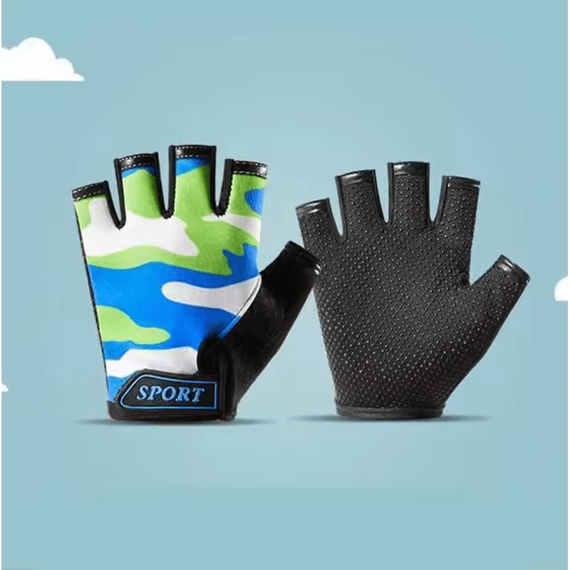 CamoFlex Kids Cycling Gloves Breathable AntiSlip HalfFinger Sports Gloves For Active Kids 4