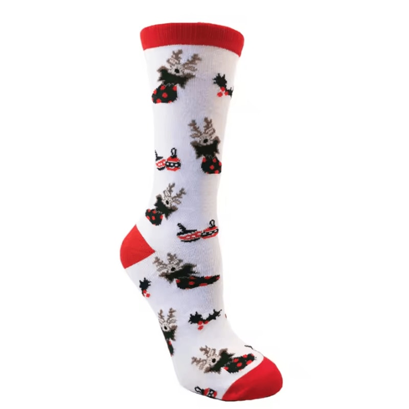 FestiveJoy Elk Christmas Socks Cozy Cotton MidTube Holiday Socks For Men Women 1