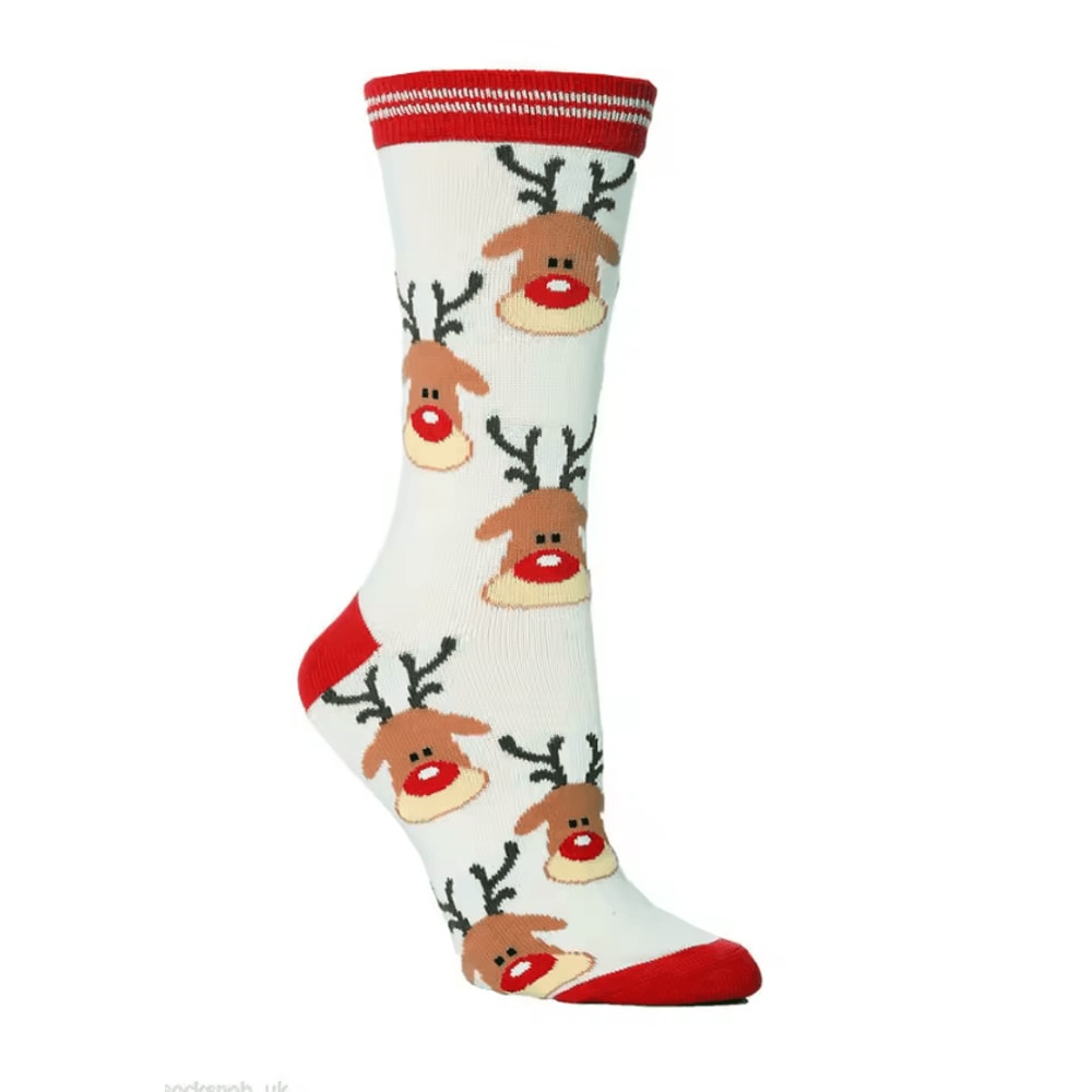 FestiveJoy Elk Christmas Socks Cozy Cotton MidTube Holiday Socks For Men Women 3