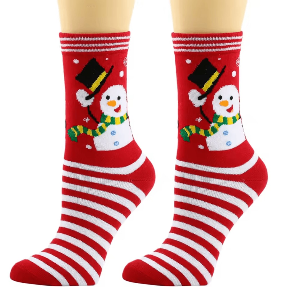 FestiveJoy Elk Christmas Socks Cozy Cotton MidTube Holiday Socks For Men Women 8