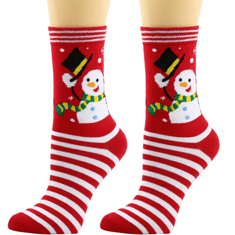 FestiveJoy Elk Christmas Socks Cozy Cotton MidTube Holiday Socks For Men Women 8
