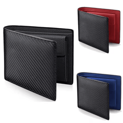carbon fiber leather wallet – slim bifold multi-card holder for men & women