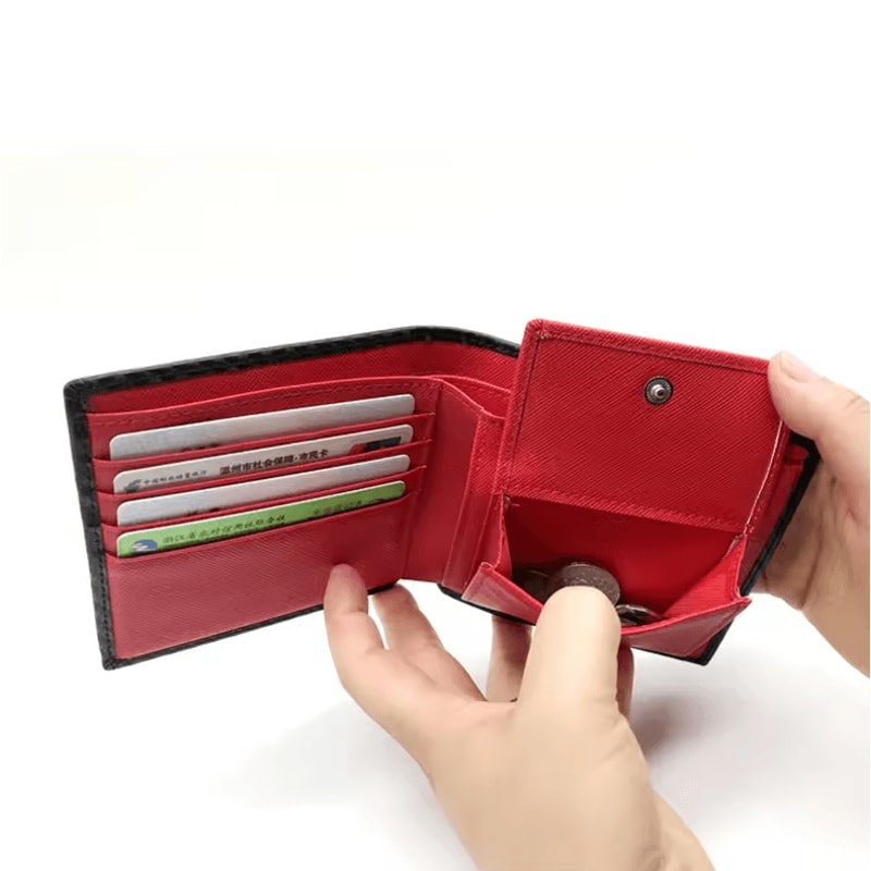 Carbon Fiber Leather Wallet Slim Bifold MultiCard Holder For Men Women 1