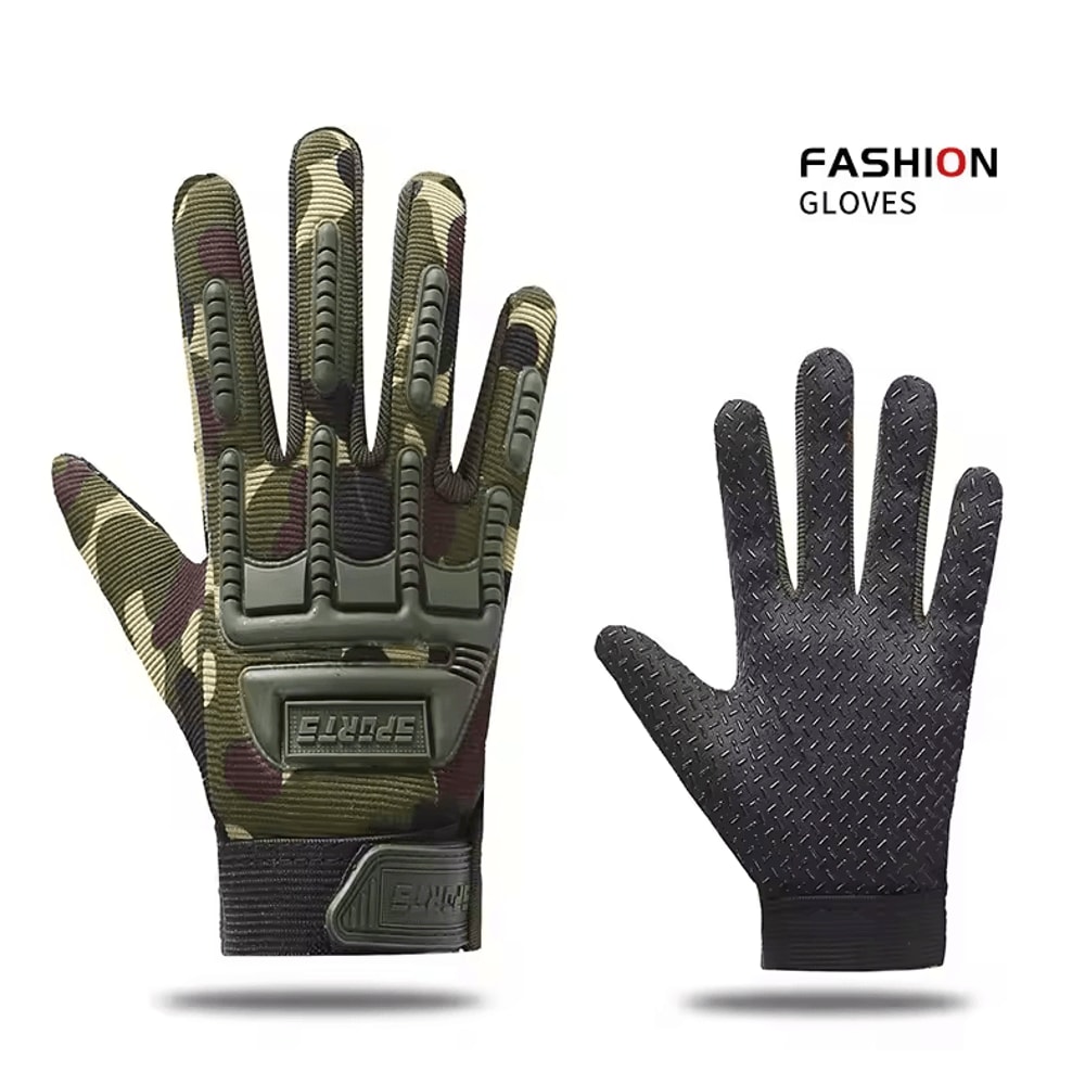 Kids Tactical Full Finger Cycling Gloves AntiSlip Knuckle Protection Outdoor Gloves 3