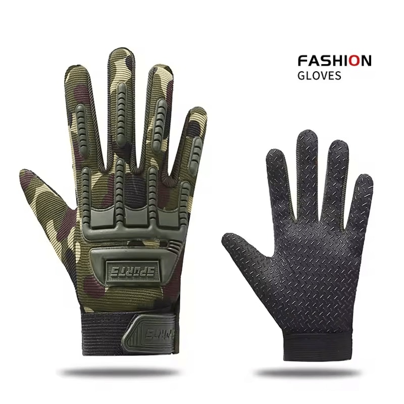 Kids Tactical Full Finger Cycling Gloves AntiSlip Knuckle Protection Outdoor Gloves 3