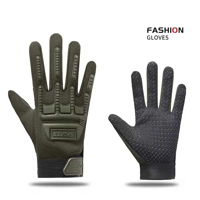Kids Tactical Full Finger Cycling Gloves AntiSlip Knuckle Protection Outdoor Gloves 4