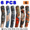 6Piece Cooling Tattoo Arm Sleeves UV Sun Protection Breathable Stretch Covers 9