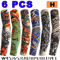 6Piece Cooling Tattoo Arm Sleeves UV Sun Protection Breathable Stretch Covers 10