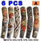 6Piece Cooling Tattoo Arm Sleeves UV Sun Protection Breathable Stretch Covers 3