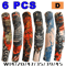 6Piece Cooling Tattoo Arm Sleeves UV Sun Protection Breathable Stretch Covers 6