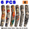 6Piece Cooling Tattoo Arm Sleeves UV Sun Protection Breathable Stretch Covers 7