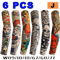 6Piece Cooling Tattoo Arm Sleeves UV Sun Protection Breathable Stretch Covers 11