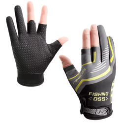mens 3-finger cut fishing cycling gloves – breathable anti-slip sun protection gear