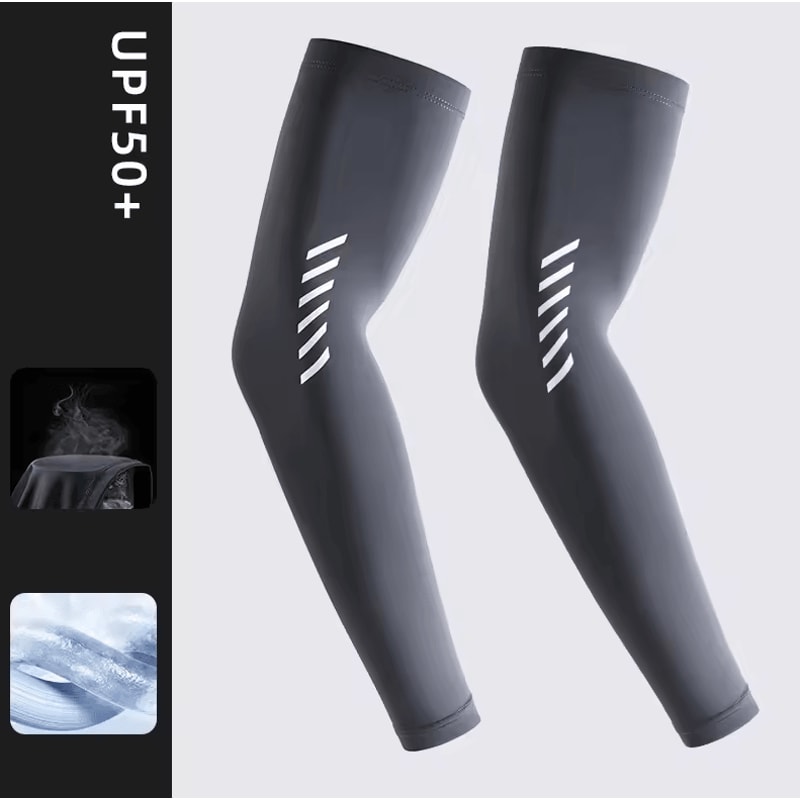 Ice Silk Cooling Arm Sleeves For Men UV Sun Protection Breathable Cycling Sports Covers 1