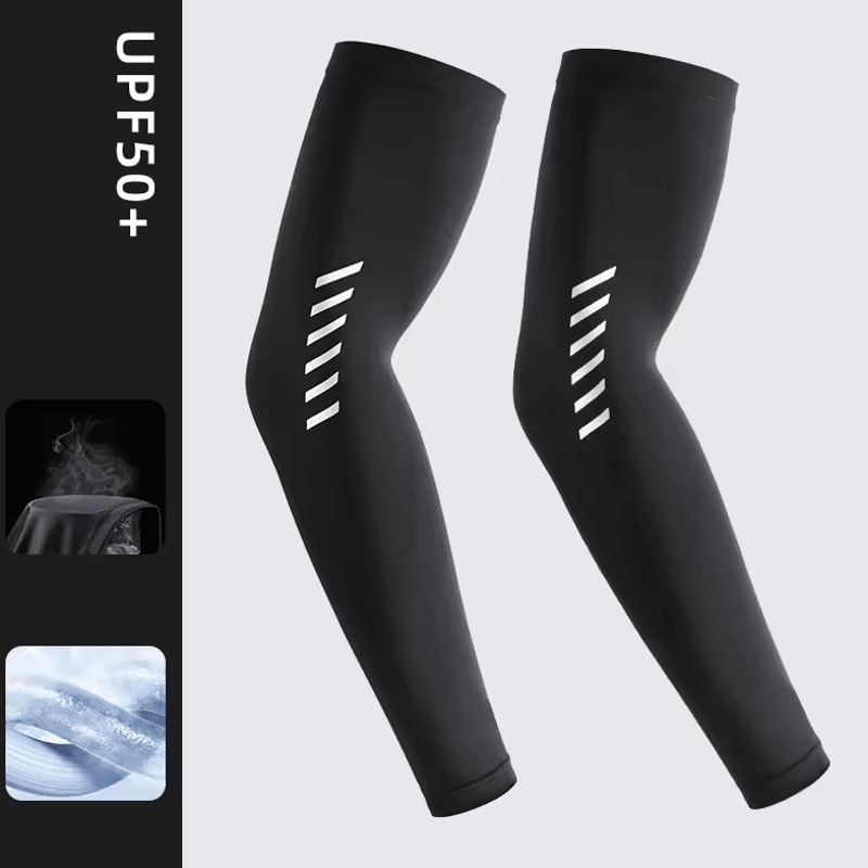 Ice Silk Cooling Arm Sleeves For Men UV Sun Protection Breathable Cycling Sports Covers 2