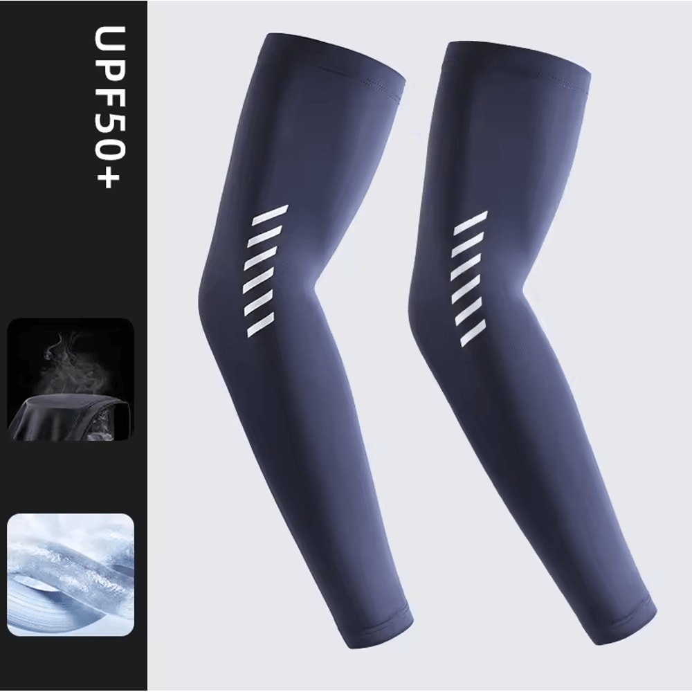 Ice Silk Cooling Arm Sleeves For Men UV Sun Protection Breathable Cycling Sports Covers 3