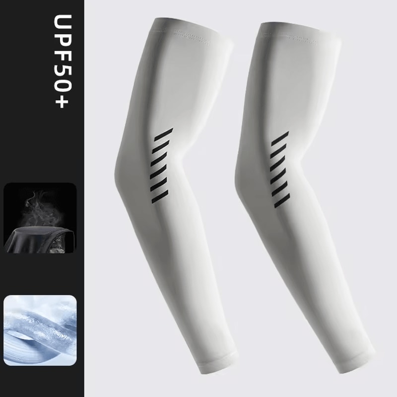 Ice Silk Cooling Arm Sleeves For Men UV Sun Protection Breathable Cycling Sports Covers 4