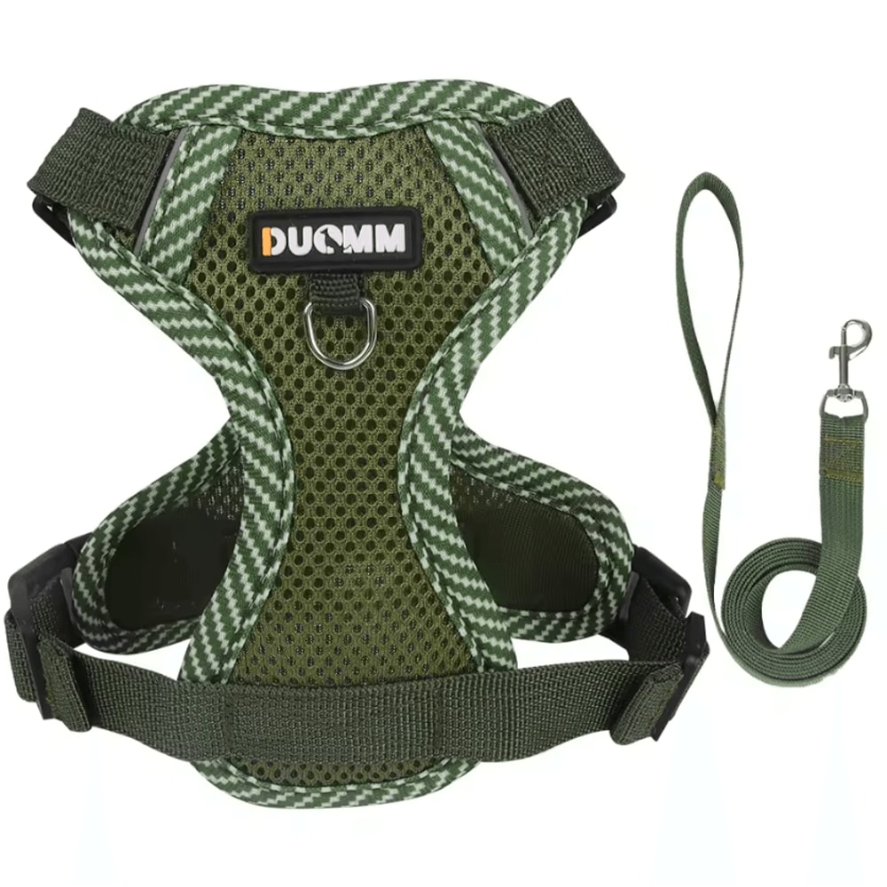 Breathable Mesh Puppy Harness Leash Set Lightweight Adjustable Vest For Small Dogs Cats 1
