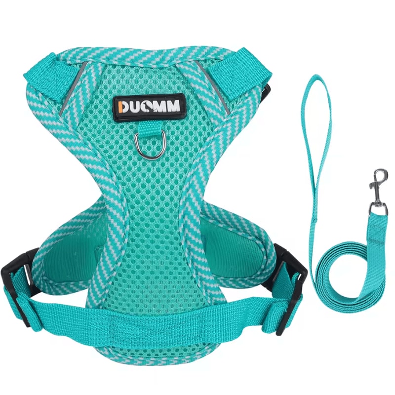 Breathable Mesh Puppy Harness Leash Set Lightweight Adjustable Vest For Small Dogs Cats 2