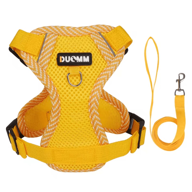 Breathable Mesh Puppy Harness Leash Set Lightweight Adjustable Vest For Small Dogs Cats 3