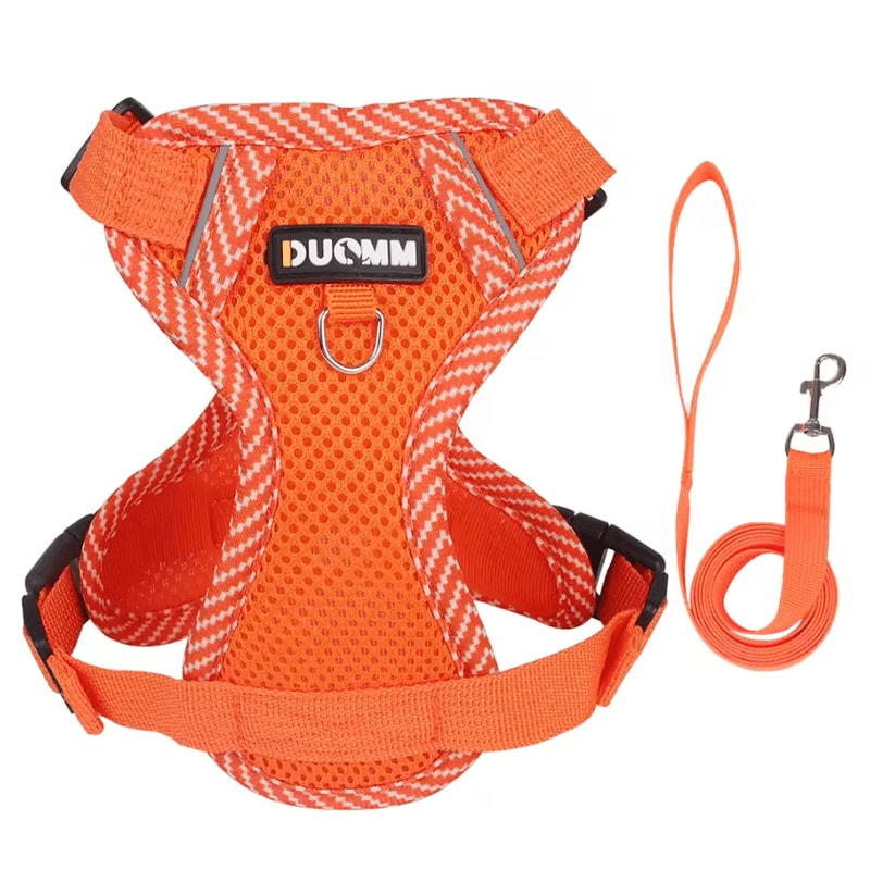Breathable Mesh Puppy Harness Leash Set Lightweight Adjustable Vest For Small Dogs Cats 4