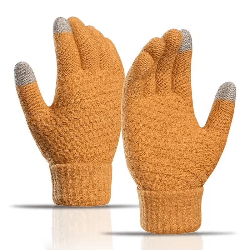 Cute Pineapple Knit Touchscreen Gloves Warm Winter Soft Stretch Gloves For Women 4