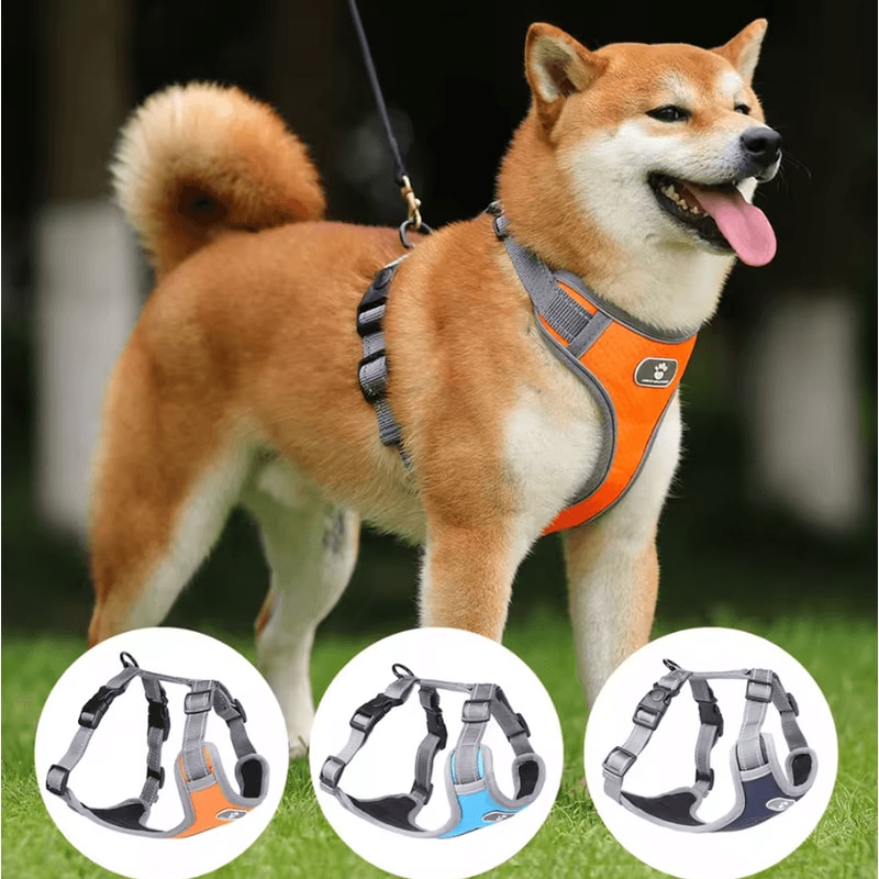 Reflective Oxford Dog Harness Vest Waterproof NoPull Adjustable Harness For Medium Large Dogs 1