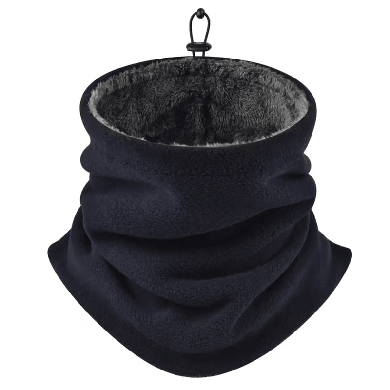 Fleece Winter Neck Gaiter Adjustable Drawstring Warm Plush Face Neck Warmer 0