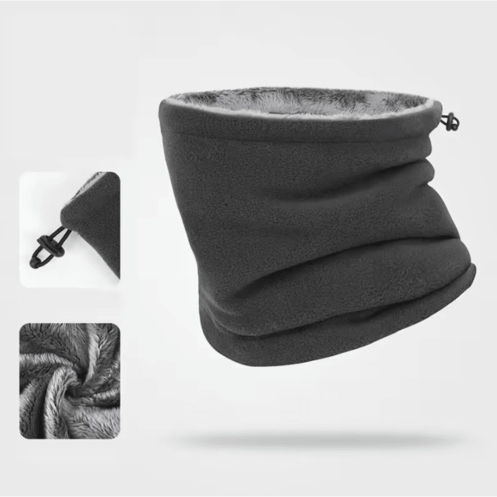 Fleece Winter Neck Gaiter Adjustable Drawstring Warm Plush Face Neck Warmer 1