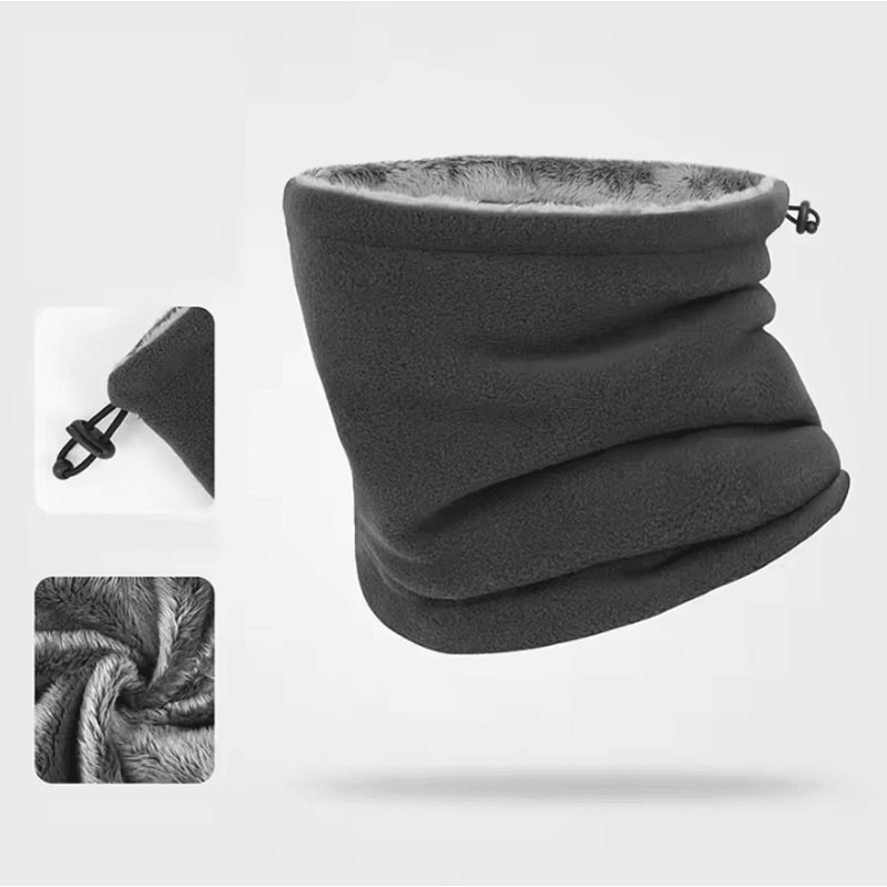 Fleece Winter Neck Gaiter Adjustable Drawstring Warm Plush Face Neck Warmer 1