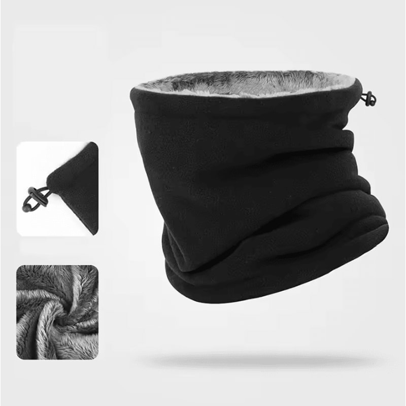 Fleece Winter Neck Gaiter Adjustable Drawstring Warm Plush Face Neck Warmer 2