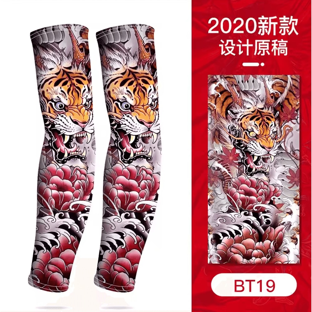 Ice Silk Tattoo Arm Sleeves UV Sun Protection Cooling Covers For Men Women 3