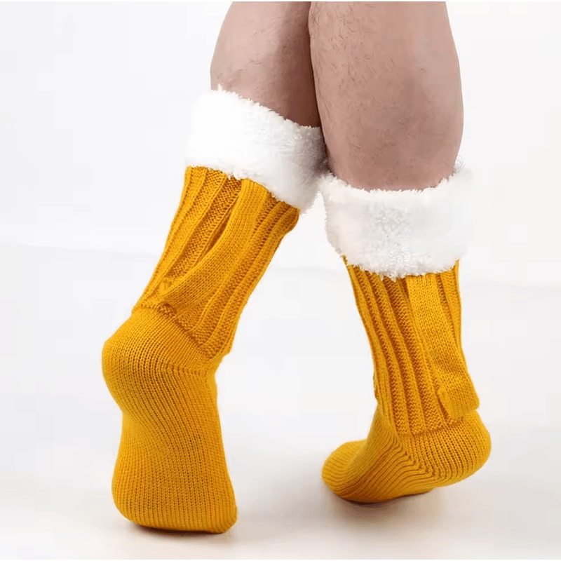 Beer Mug Knitted Socks Cozy Warm Funny Novelty MidCalf Socks For Men Women 3