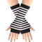 Striped Knit Arm Warmers Fingerless Cosplay Punk Gloves For Women Kids 2