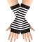 Striped Knit Arm Warmers Fingerless Cosplay Punk Gloves For Women Kids 2