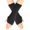 Striped Knit Arm Warmers Fingerless Cosplay Punk Gloves For Women Kids 3