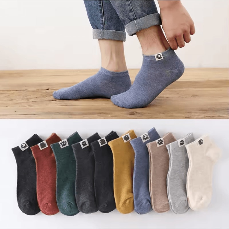 10Pack Vintage Cotton Ankle Socks Funny Alien Design Breathable Short Socks For Men 1