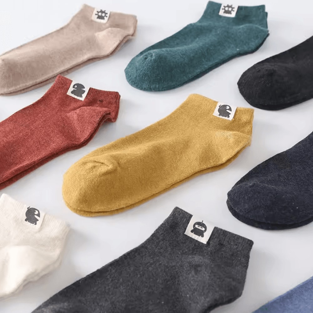 10Pack Vintage Cotton Ankle Socks Funny Alien Design Breathable Short Socks For Men 2