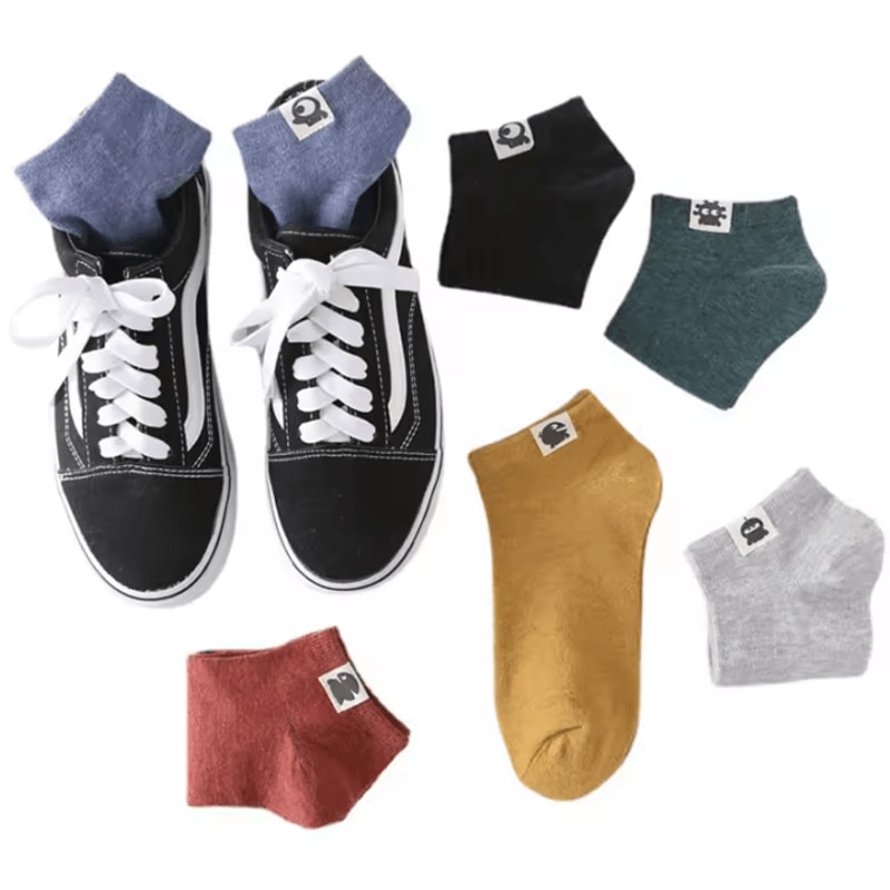 10Pack Vintage Cotton Ankle Socks Funny Alien Design Breathable Short Socks For Men 4