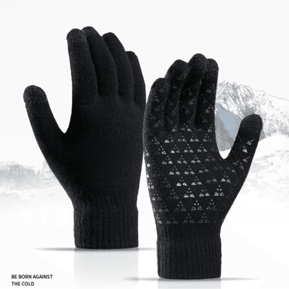 Elastic Knit Winter Gloves Warm AntiSlip Touchscreen Driving Gloves For Men Women 0