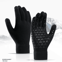elastic knit winter gloves – warm anti-slip touchscreen driving gloves for men & women